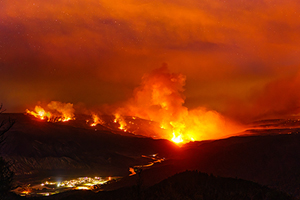 Hillside burning in record-setting wildfires in 2020